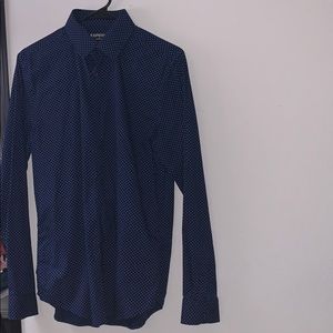 Dark blue button down express shirt